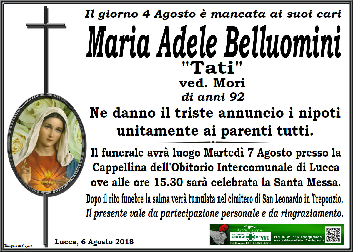 Maria Adele Belluomini ved. Mori