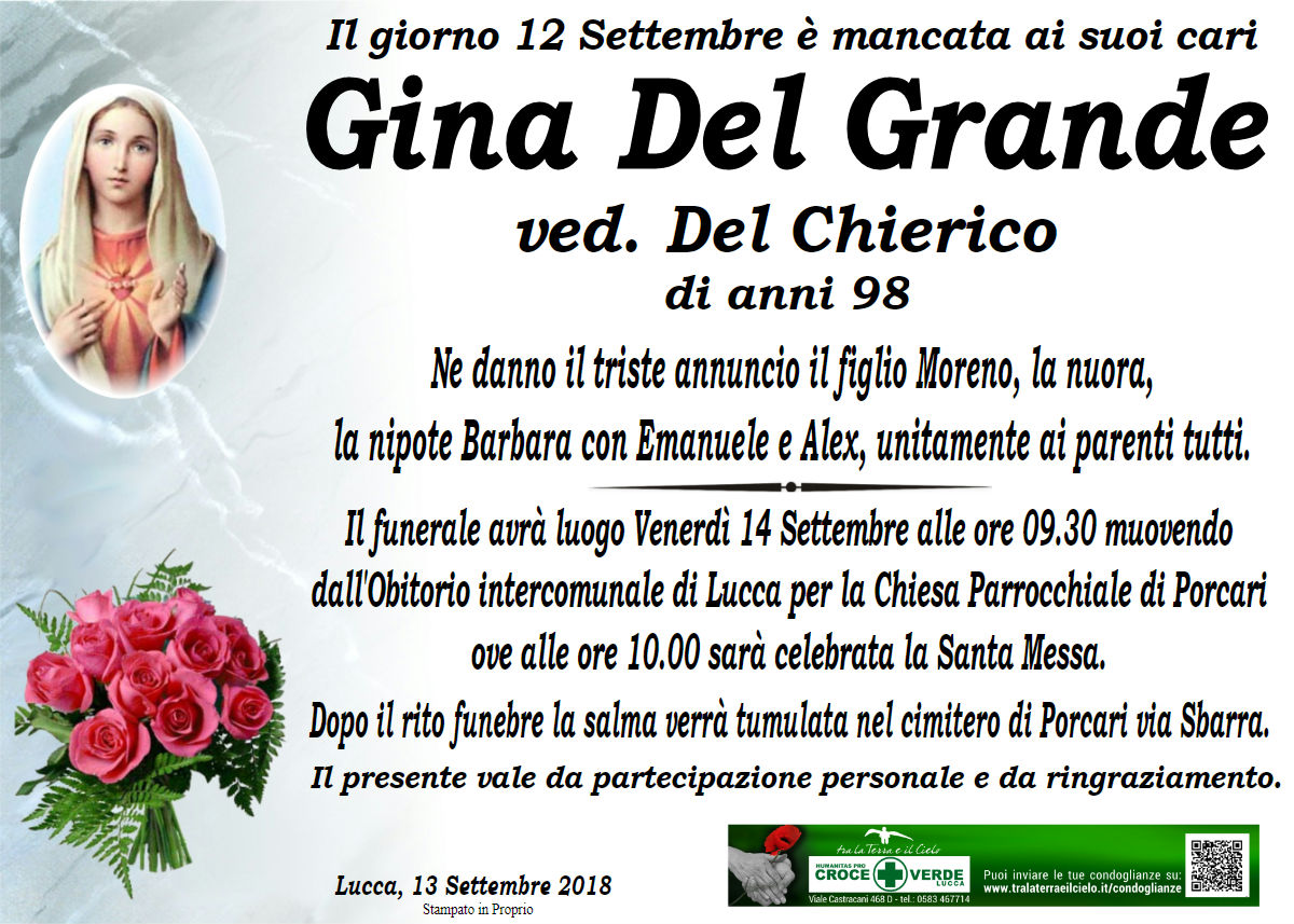 Gina Del Grande ved. Del Chierico