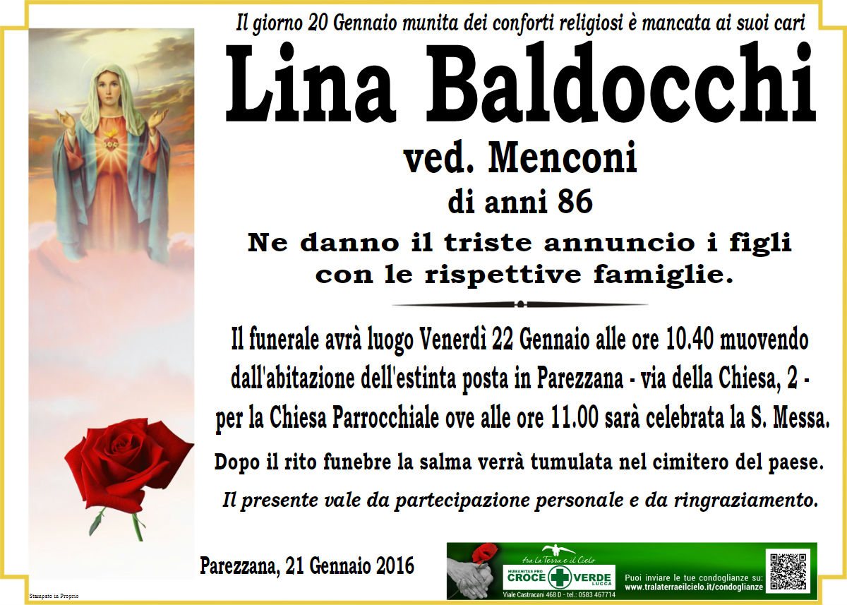 Lina Baldocchi ved. Menconi